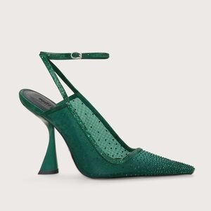 Cult Gaia Diya Crystal Sling Back Malachite Green